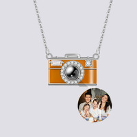 Collier pendentif en forme de caméra plaqué or à la mode collier de Projection de Photo personnalisé bijoux de Couple romantique