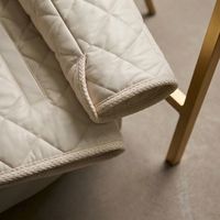 Veste élégante en peau de mouton matelassée crème avec col en fourrure de lapin, mélange de laine et de poils de chameau, manteau à nouer à la taille pour femmes