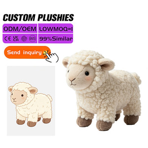 Op maat gemaakte realistische lammetjes knuffel, levensechte gevoerde schapenpop van PP katoen, geborduurd, gepersonaliseerd, OEM ODM service, kinderkamer. - Product Image 1
