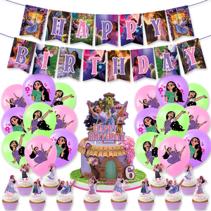 2025 dessin animé Encant0 Isabella décorations de fête fournitures Latex ballon vaisselle décoration de gâteau bannière fille cadeau d'anniversaire - Product Image 1
