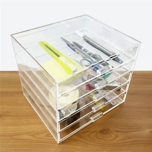 Organisateur de maquillage en acrylique avec poignée, logo couleur personnalisé, épaisseur 3-5 mm, tiroir cosmétique en plexiglas, présentoir coulissant, forme personnalisée - Product Image 5