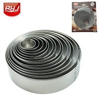 Cercle à mousse en acier inoxydable 430, moule à gâteau rond et moule à fondant, emballé en boîte métallique, outil de pâtisserie