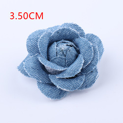 2023 गर्म बिक्री के लिए छोटे आकार 3.5 सेमी डेनिम कपड़े गुलाब कैमेलिया हस्तनिर्मित फूलों के सामान - Product Image 5