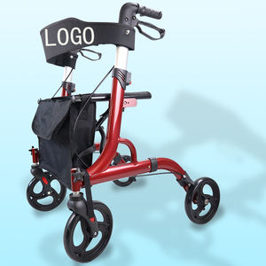 Легкие 4-колесные складные ходунки для взрослых с сиденьем для пожилых людей, приспособления для ходьбы и реабилитационная терапия - Product Image 4