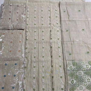 Elegant Jacquard Tussar Fabric Top and Dupatta Party Wear with 4 Color Matching Embroidery 2.50mtrs Top 2.30mtrs Dupatta - Product Image 1