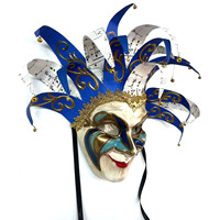 Nouveau masque de carnaval de bal masqué, masque de bouffon italien, masque décoratif mural, fabricant de masques de Venise pour hommes et femmes, cadeau de fête de carnaval
