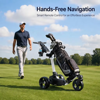 Chariot de golf électrique pliable à 3 roues avec poignée réglable pour golfeurs, fabriqué en usine