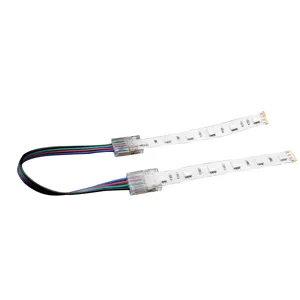 4 Pin10mm Pcb Width Strip To Strip Connector With Wire 5050/3528 Rgb Led Strip Connector