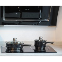Ensemble de casseroles et poêles 12 pièces, compatible avec toutes les plaques de cuisson, batterie de cuisine antiadhésive à induction