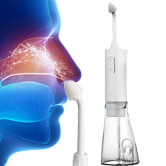 300ml Large Capacity IPX7 Waterproof Electric Nasal Rinse Rhinitis Sinusitis Treatment Nasal Irrigator with 30 Salt Packets