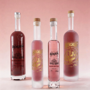 Botella de Vidrio Personalizada Esmerilada para Licores, 25oz/75cl, Cuello Largo, Cristal Super Flint, 750ml, para <span class=keywords><strong>Vodka</strong></span>, Brandy, Ginebra, Ron, Whisky, con Tapón - Product Image 4