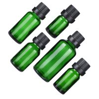 Bouteille d'huile essentielle vide rechargeable, 1 pièce, 5ml, 10ml, 15ml, 20ml, 30ml, 50ml, 100ml, bouteille en verre vert, parfum, potion, parfum