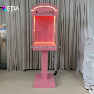 LEDA Custom Colors and Size Pink Metal Audio Guest Book <b>Stand</b> Outdoor Party Decor Telephone Booth Wedding <b>Backdrop</b> for Events - Product Image 5