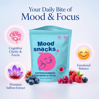 Gomitas de Azafrán de Marca Privada para Mejorar el Estado de Ánimo y la Concentración, Sabor Natural a Bayas, Veganas, Sin Azúcar, Servicio OEM ODM