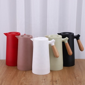 <span class=keywords><strong>35</strong></span> OZ flacons sous vide thermos manche en bois Portable verre doublure intérieure presse-type cafetière tasse théière - Product Image 1