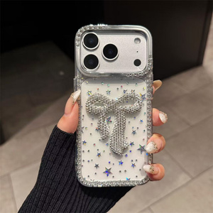 Coque de téléphone portable IMD Laser Dégradé pour iPhone 17 16 15 14 Pro Max, transparente, colorée, scintillante, avec protection caméra et motif papillon - Product Image 5