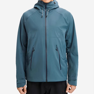 Chaqueta de senderismo personalizada al por mayor para hombre, con capucha, cortavientos, impermeable, con cremallera, de poliéster, para exteriores. - Product Image 3