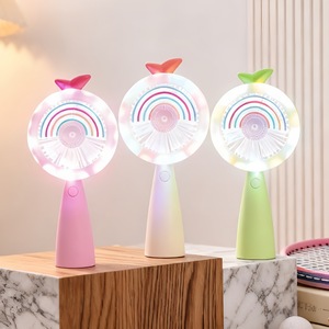 Ventilador portátil de mano con luz LED, recargable por USB, para viajes al aire libre, regalo para estudiantes - Product Image 5