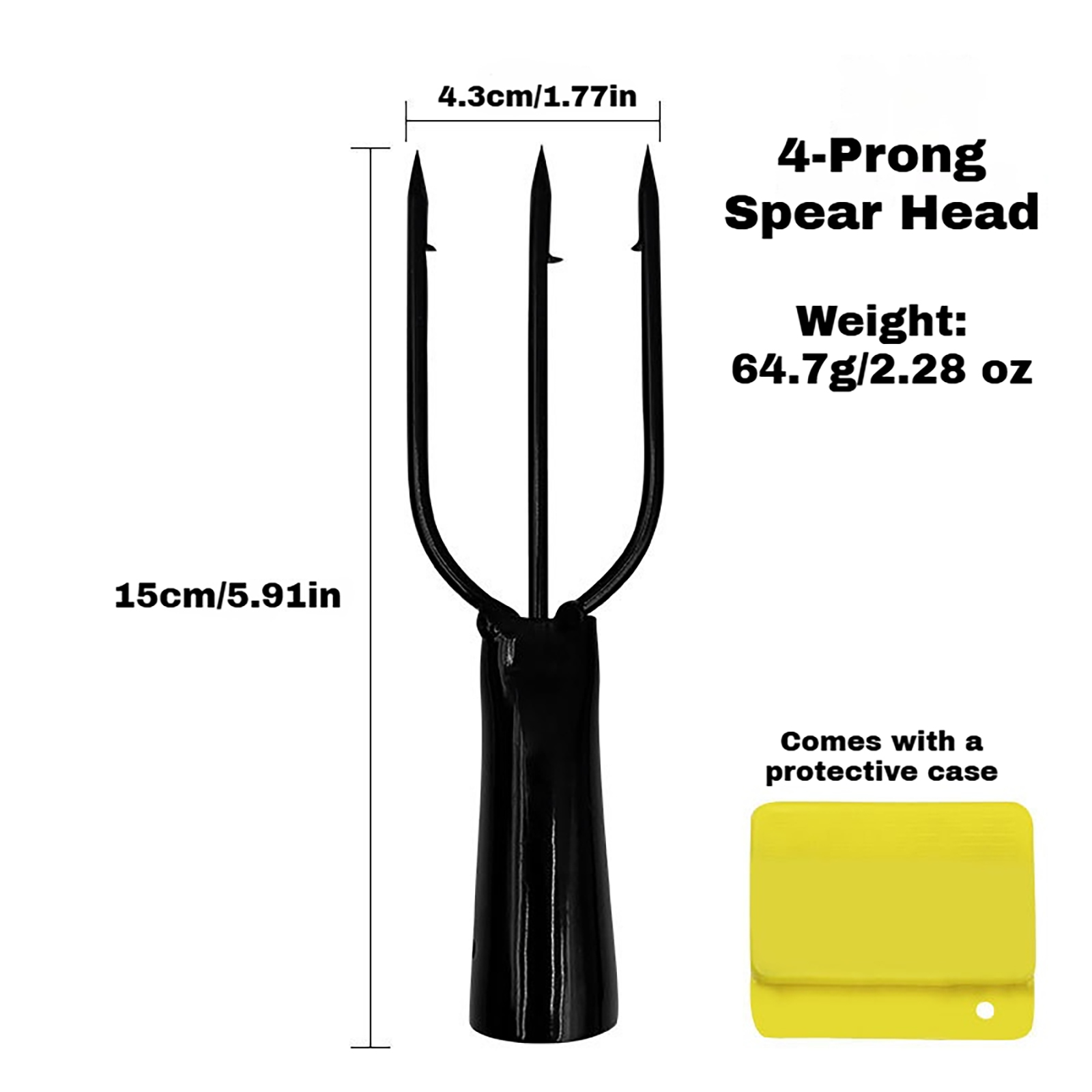 Tête de lance noire à 3 dents