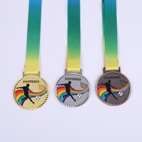 Honneur du fabricant Marathon commémoratif Football Sports Émail Médaille en métal Trophées et plaques Argent et cuivre Crystal Awards