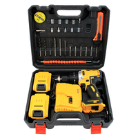 Perceuse-visseuse électrique industrielle multifonction DW 13 mm jaune, sans balais, rechargeable au lithium, double vitesse, avec fonction perceuse DW