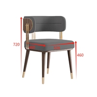 Chaise de salle à manger simple nordique Chaise de café de négociation de luxe légère Chaise de réception de dressing incurvée en tissu moderne