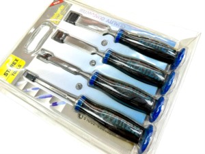 GK-F005 पेशेवर और टिकाऊ फ्लैट वुडवर्किंग चिजेल सेट, लकड़ी के लिए 4-पीसी सेट 6 मिमी 12mm18 मिमी 25 मिमी चिसेल सेट - Product Image 5