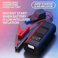 Démarreur de voiture ABS 6000 mAh avec compresseur d'air 600 A 12 V, booster de batterie 150 PSI, gonfleur de pneus numérique pour utilisation d'urgence, certifié CE