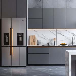 Armoires de cuisine modulaires de luxe Ensemble complet moderne en bois de chêne massif Armoire personnalisée écologique et étanche - Product Image 4