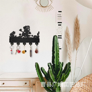 Wooden Wall Mounted Coat <b>Hooks</b> Animal Shape <b>Black</b> Durable Entryway Storage Rack - Product Image 2