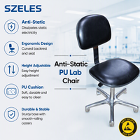 Chaise de laboratoire en mousse PU antistatique réglable avec cadre en acier Chaise de bureau industrielle compétitive ESD pour salle blanche à usage scolaire