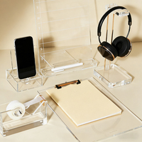 Support Casque Acrylique en U avec Lumière LED pour Casques Gaming Circum-auriculaires, Organisateur de Bureau, Base Antidérapante - Offre Spéciale