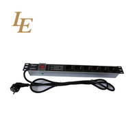 PDU de type allemand/universel 1U, installation horizontale, barre d'alimentation, unité de distribution d'énergie, 6 prises, 10A, 250VAC, utilisation en intérieur