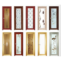Porte de salle de bain ABYAT en PVC, nouveau design en plastique avec design élégant, porte intérieure à battants en verre, moderne, plus de 5 ans CE ISO CN;ZHE