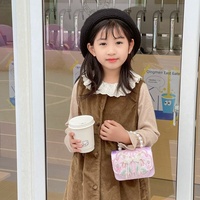 Sac à main pour fille, style nœud papillon et perles, broderie de dessin animé, doublure en polyester, fabriqué en Chine