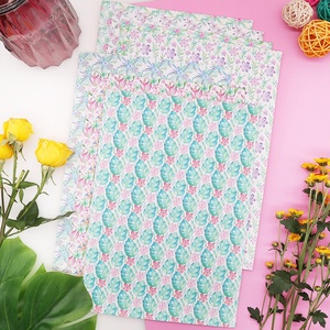 7 pièces/ensemble couleurs pastel fleur florale impression synthétique <span class=keywords><strong>imprimé</strong></span> <span class=keywords><strong>cuir</strong></span> Faux <span class=keywords><strong>cuir</strong></span> tissu feuilles Bundle pour arcs artisanat - Product Image 5