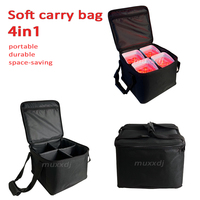 Muxxdj 4 projecteurs LED sans fil DMX 6x18W 6-en-1 à batterie rechargeable avec sac de transport, lumière PAR RGBWA+UV pour mariages et fêtes