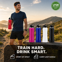 Bouteille d'eau sport isotherme en acier inoxydable à double paroi avec logo personnalisé 500 ml
