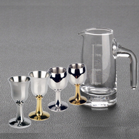 Kişiselleştirilmiş Uzun Saplı Paslanmaz Çelik 304 Gümüş/Altın Mini Şarap Shot Bardağı Seti (Moutai için, Sürdürülebilir Tasarım)