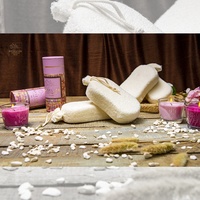 Éponge de bain en bambou écologique de qualité turque pour adultes et bébés, avec logo personnalisé, exfoliante, pour le corps, parfumée, coffret cadeau