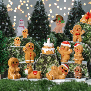 Miniature DIY en résine de bonhomme en pain d'épices, ornements de <span class=keywords><strong>jardin</strong></span> animaux, porte-clés, décoration féerique de Noël, boîte surprise, Thanksgiving - Product Image 3