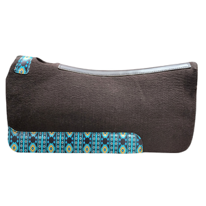 Tapis de selle en feutre de laine premium et durable pour l'équitation western et le barrel racing, avec protège-usure en cuir huilé et absorption maximale des chocs - Product Image 1