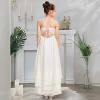 Robe longue élégante pour fille, dos nu, bretelles spaghetti, idéale pour les performances de piano, de violon, de chœur, occasions formelles, occasions de princesse