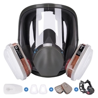 Masque à gaz tactique anti-ABEK, respirateur intégral en silicone avec filtre, anti-poussière toxique et anti-gaz nucléaire ABEK