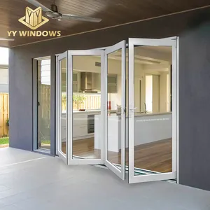 Portes <span class=keywords><strong>de</strong></span> <span class=keywords><strong>garage</strong></span> en verre dépoli / <span class=keywords><strong>Porte</strong></span> en verre commerciale extérieure <span class=keywords><strong>Porte</strong></span> pliante en aluminium - Product Image 1