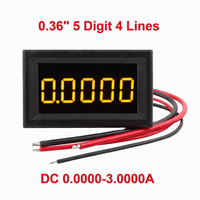 0.36" DC 0-3.0000A Amperemeter Digital LED Mini 5-Digit Empat-Kawat dengan Tegangan Suplai 3.5-30V Bahan ABS
