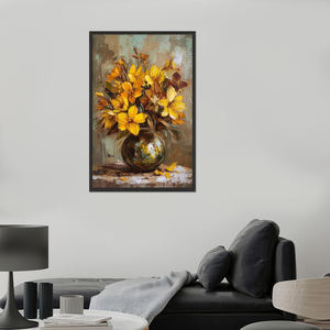 Peinture à l'huile sur toile de lin et coton 100% peinte à la main, nature morte moderne, décoration murale pour la maison - Product Image 3