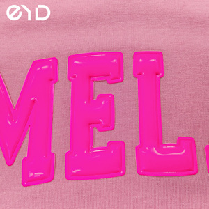 EYD transfert de chaleur coloré fer sur patch vinyle Chenille patchs personnalisé vêtements étiquette impression Logo 3D transfert de chaleur - Product Image 1