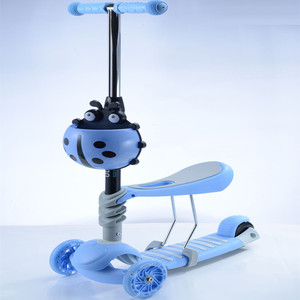 Scooter musical 3 en 1 para bebés con asiento de altura ajustable para niños de 1 a 6 años, diseño de mariquita rosa - Product Image 4