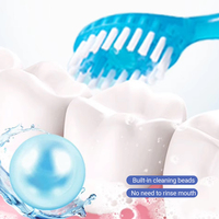 Brosse à dents de voyage jetable 5 en 1 pré-remplie de dentifrice, avec fil dentaire, gratte-langue et poils souples, pour hôtels et compagnies aériennes